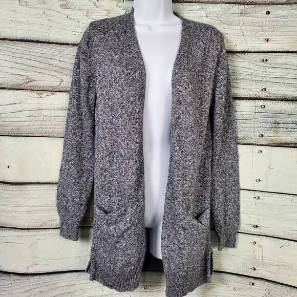 Old Navy Women’s Gray Open Front Cardigan Sweater Small Pockets Cozy Knit - Picture 1 of 5